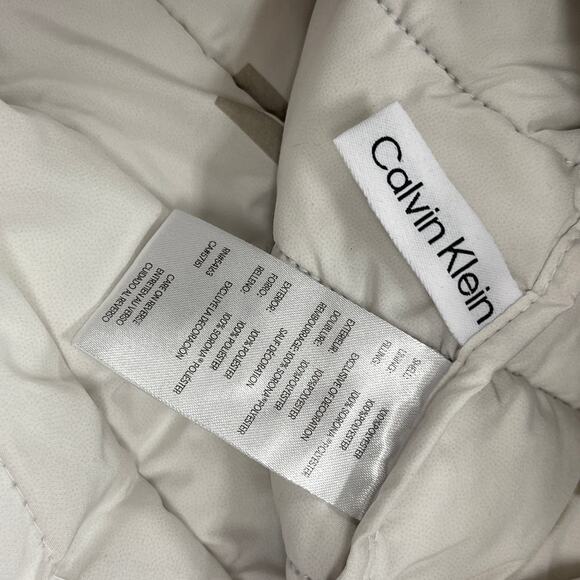 Calvin Klein Packable Puffer Quilted Zip Up Jacket White Size Small S B3 - Picture 6 of 8
